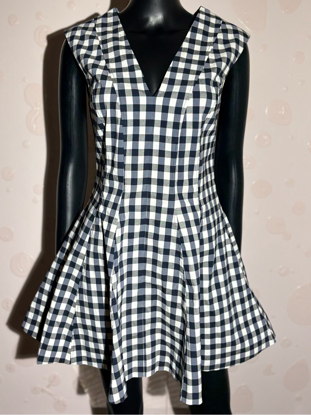 Maeve by Anthropologie Gingham Fit & Flare V-Neck Mini Dress - Size Small